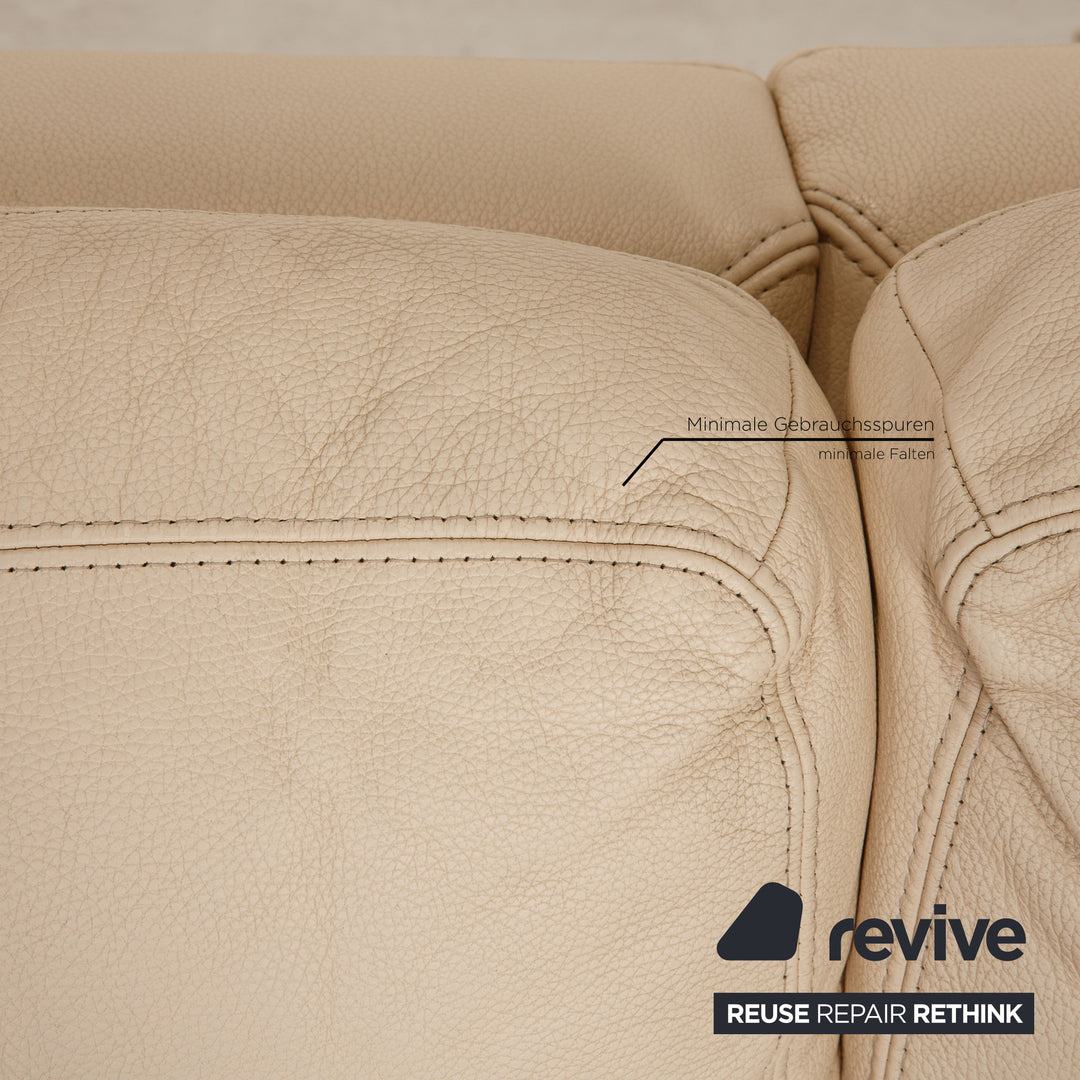 Willi Schillig Leder Sofa Creme Ecksofa Couch