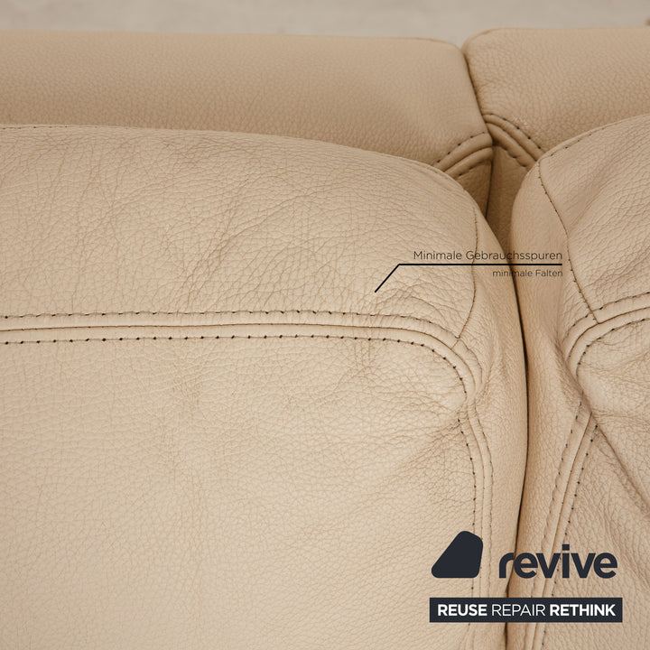 Willi Schillig Leder Sofa Creme Ecksofa Couch