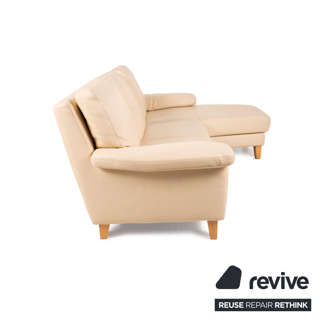 Willi Schillig Leder Sofa Creme Ecksofa Couch