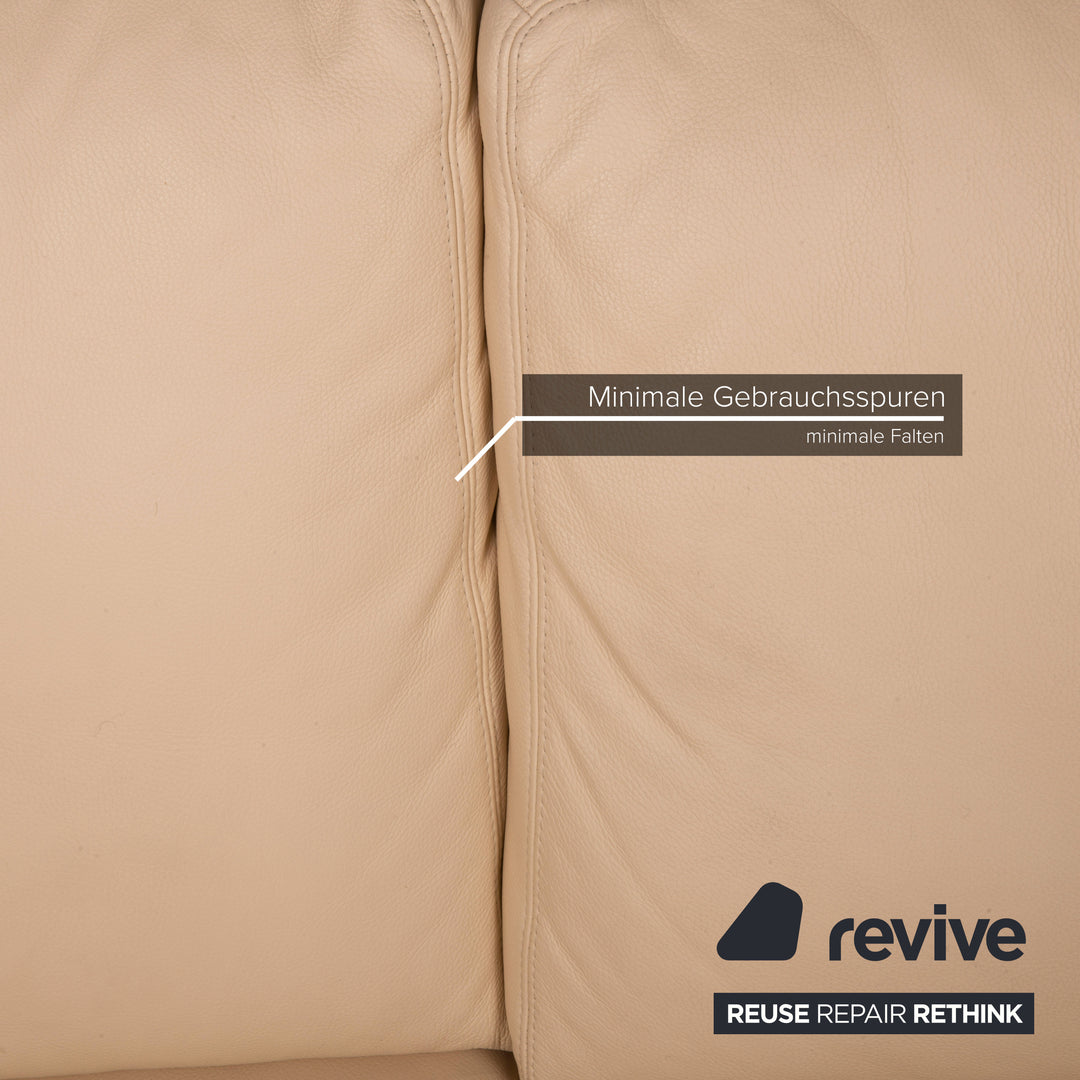 Willi Schillig Leder Sofa Creme Ecksofa Couch