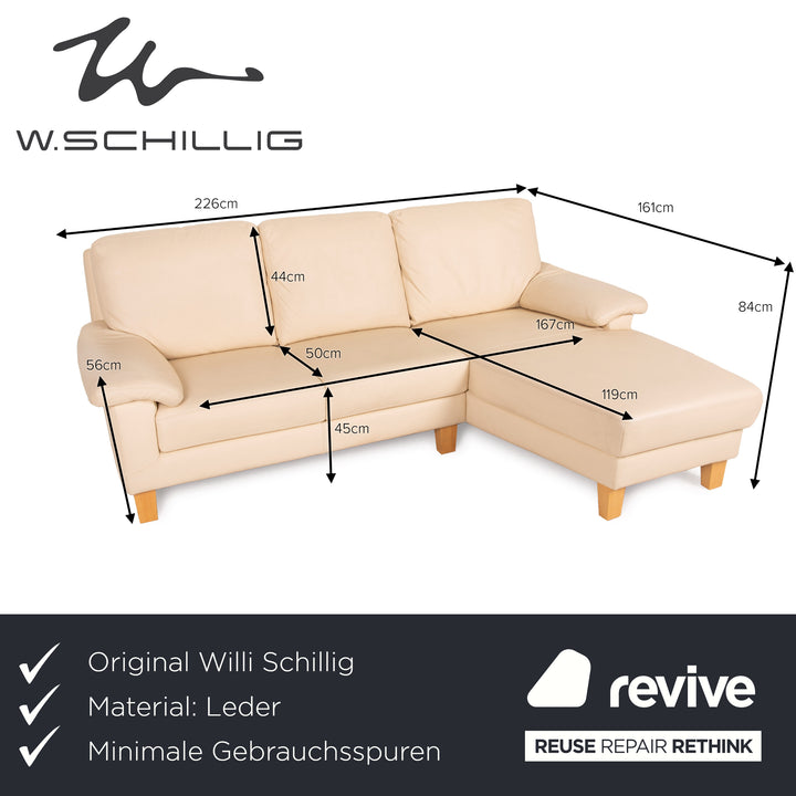 Willi Schillig Leder Sofa Creme Ecksofa Couch