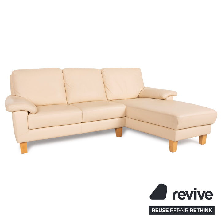 Willi Schillig Leder Sofa Creme Ecksofa Couch