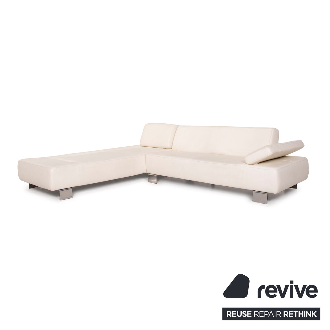 Willi Schillig Leder Sofa Creme Ecksofa