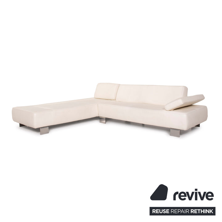 Willi Schillig Leder Sofa Creme Ecksofa
