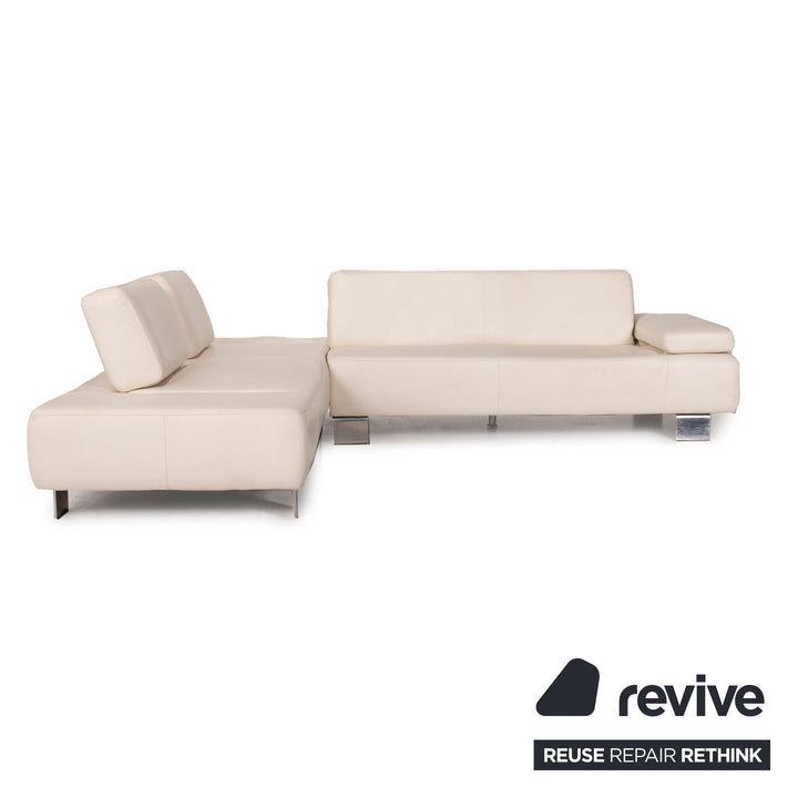 Willi Schillig Leder Sofa Creme Ecksofa