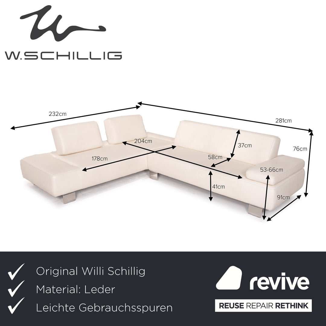 Willi Schillig Leder Sofa Creme Ecksofa
