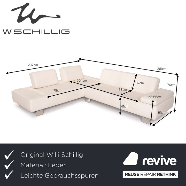 Willi Schillig Leder Sofa Creme Ecksofa