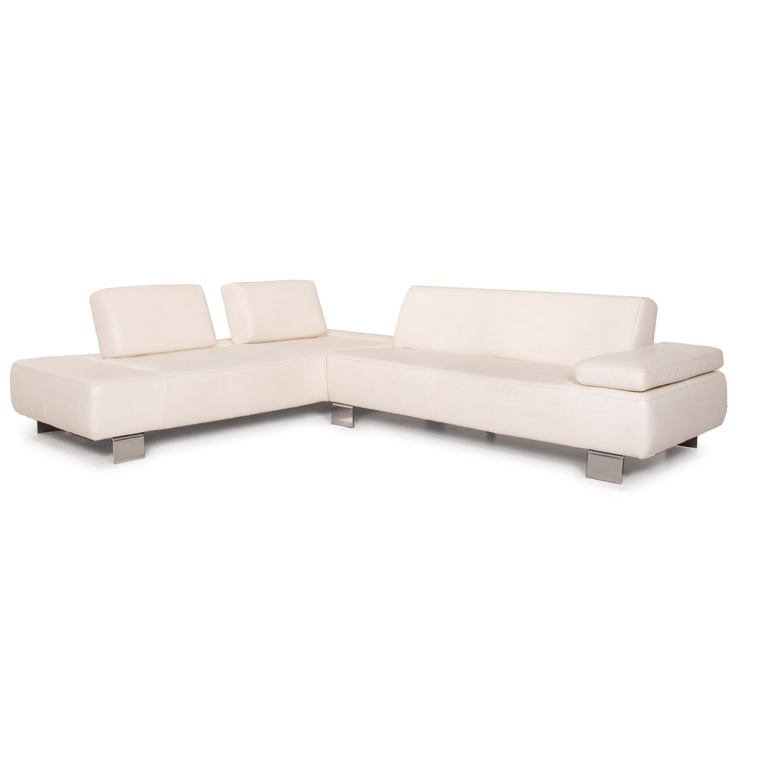 Willi Schillig Leder Sofa Creme Ecksofa