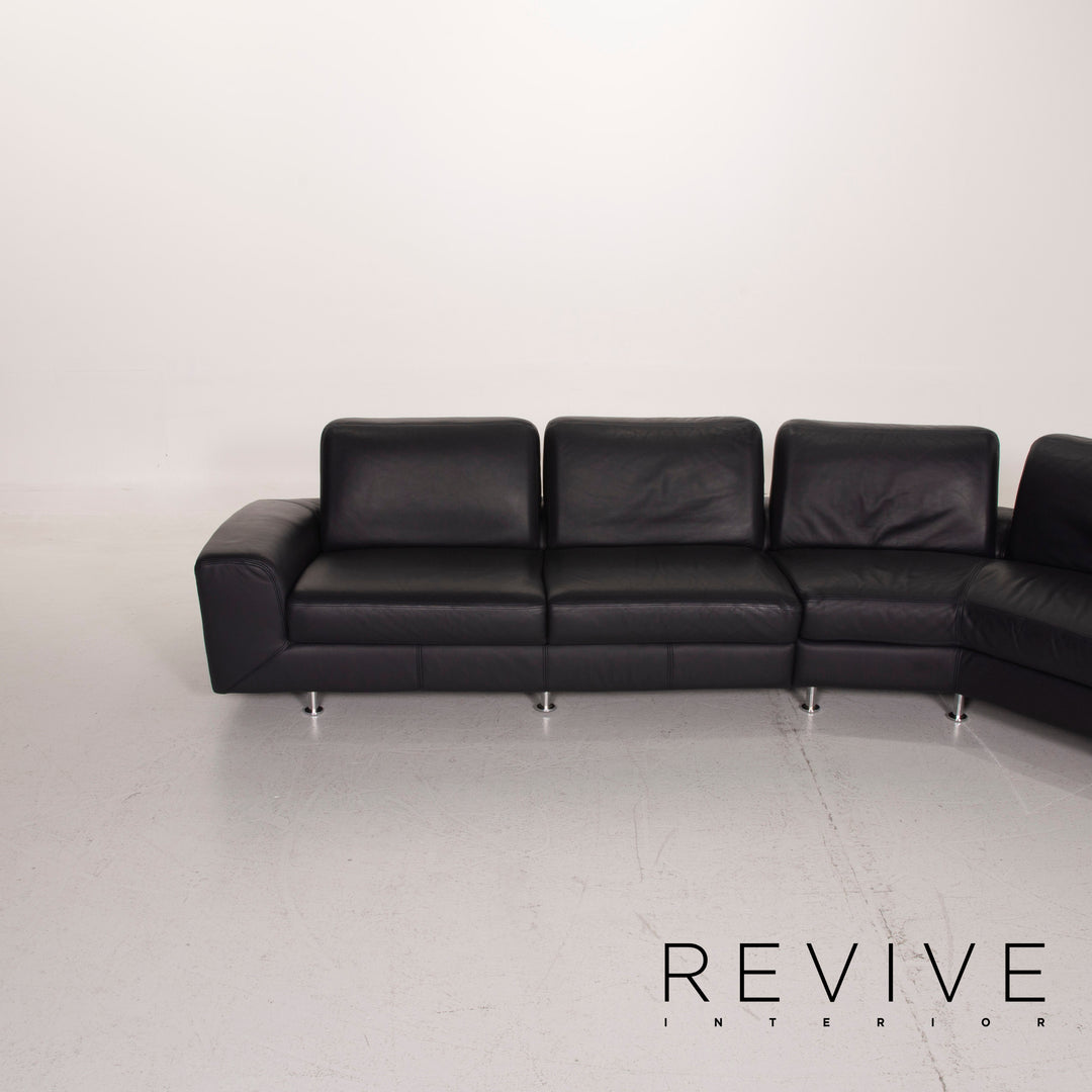 Willi Schillig Leder Sofa Dunkelblau Ecksofa #14965