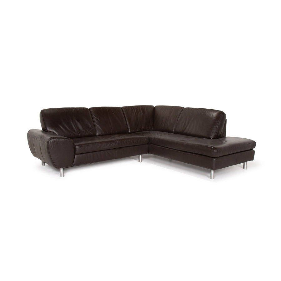 Willi Schillig Leder Sofa Dunkelbraun Ecksofa #14304