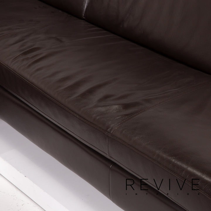 Willi Schillig Leder Sofa Dunkelbraun Ecksofa #14304