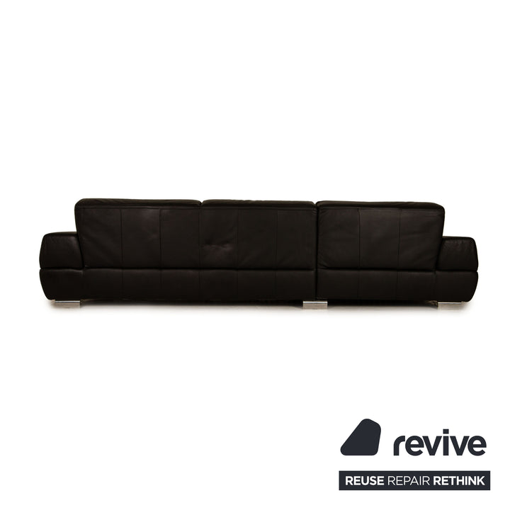 Willi Schillig Ensemble de canapés en cuir avec tabouret d'angle noir