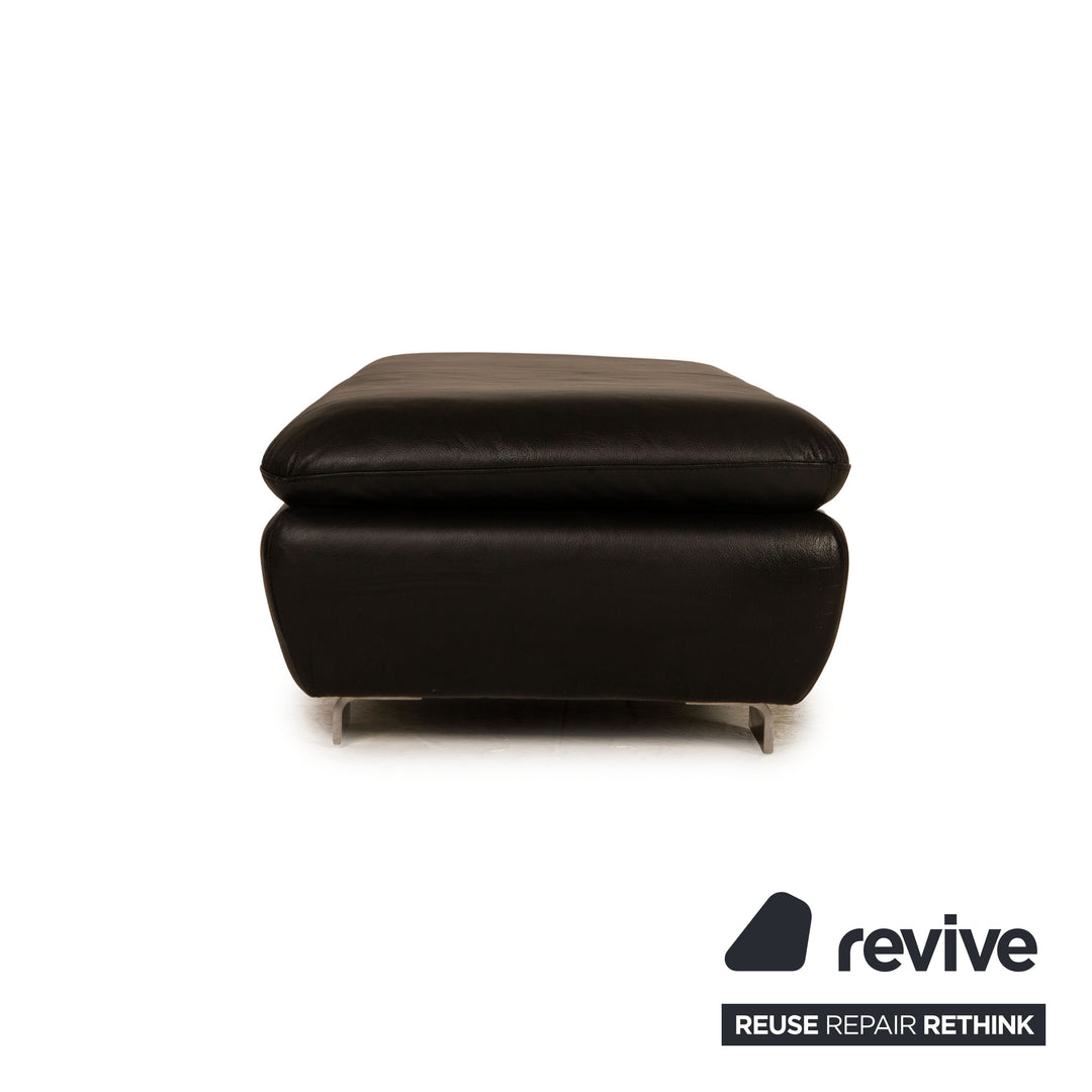 Willi Schillig Ensemble de canapés en cuir avec tabouret d'angle noir