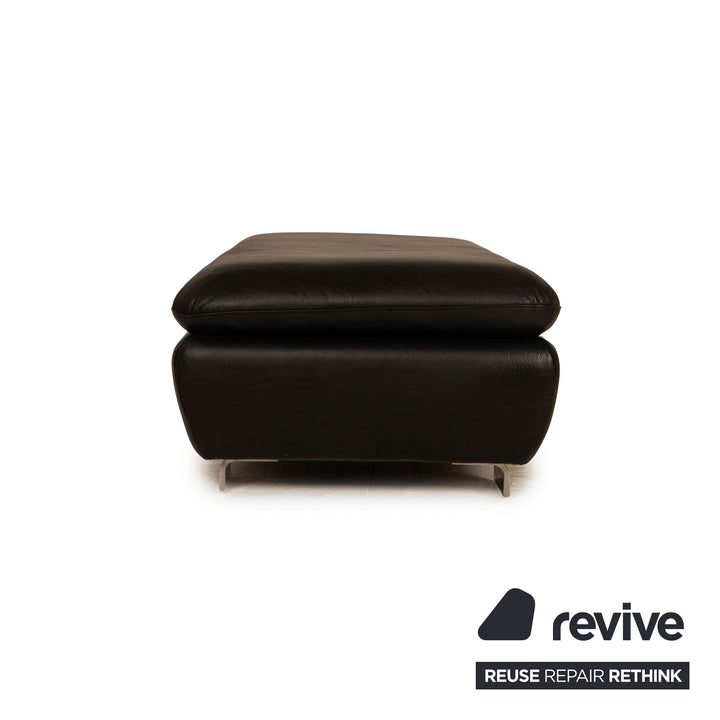 Willi Schillig Ensemble de canapés en cuir avec tabouret d'angle noir