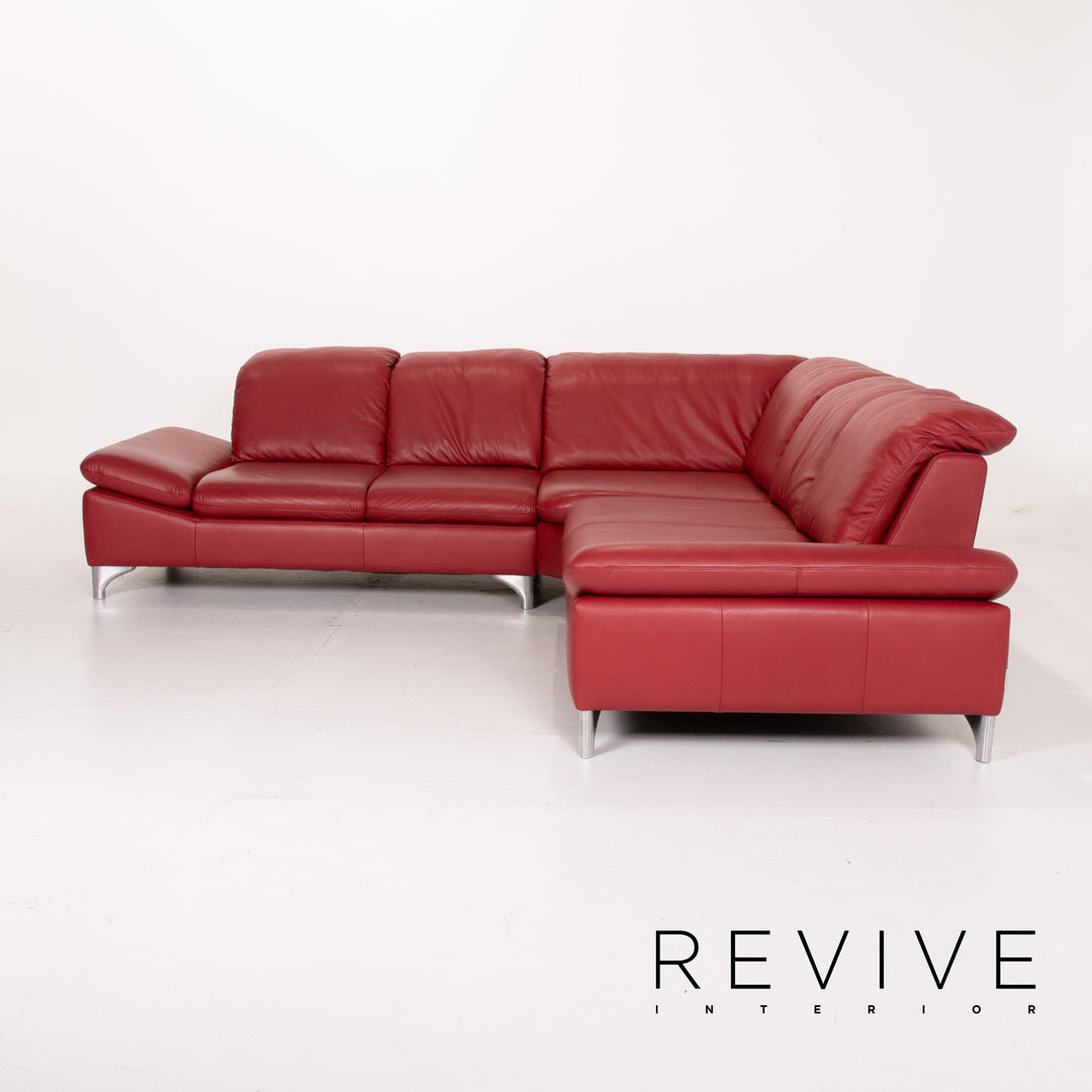Willi Schillig Leder Sofa Rot Ecksofa #14131