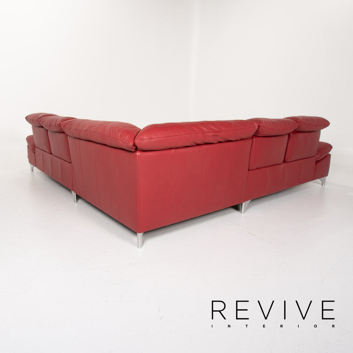 Willi Schillig Leder Sofa Rot Ecksofa #14131