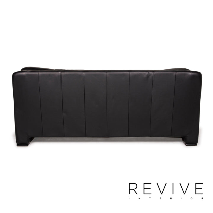 Willi Schillig Leder Sofa Schwarz Dreisitzer