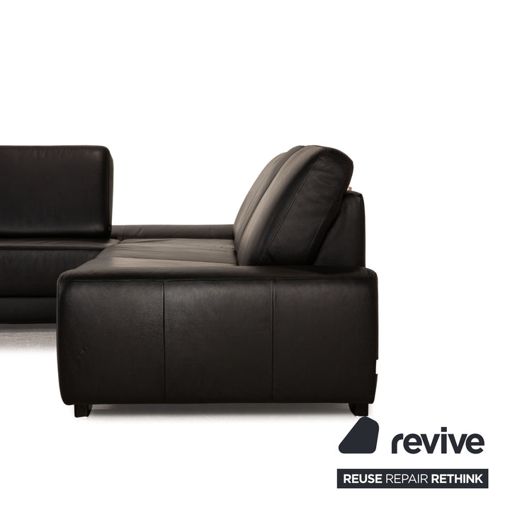 Willi Schillig leather sofa black corner sofa couch function