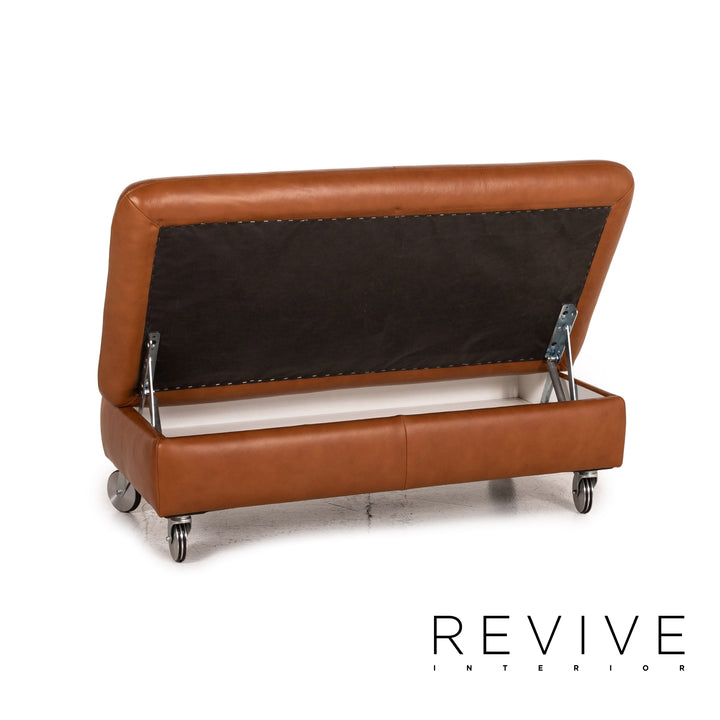 Willi Schillig Loop brown leather stool