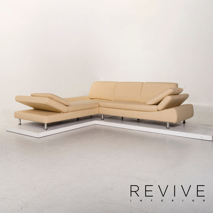 Willi Schillig Loop Leather Corner Sofa Beige Sofa Couch #12679