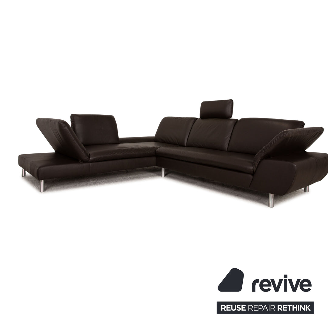 Willi Schillig Loop Leather Corner Sofa Brown Sofa Couch Function
