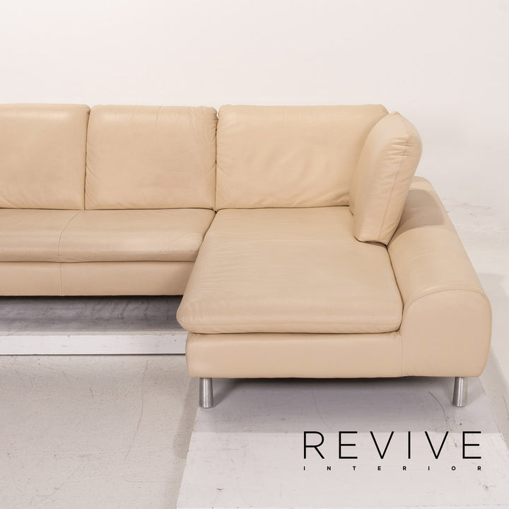 Willi Schillig Loop leather corner sofa cream function sofa couch #15331