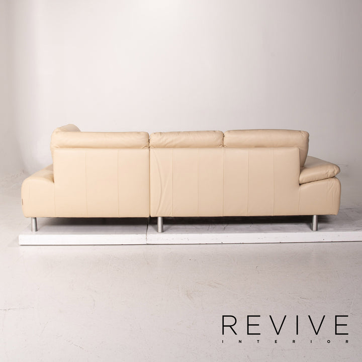 Willi Schillig Loop leather corner sofa cream function sofa couch #15331