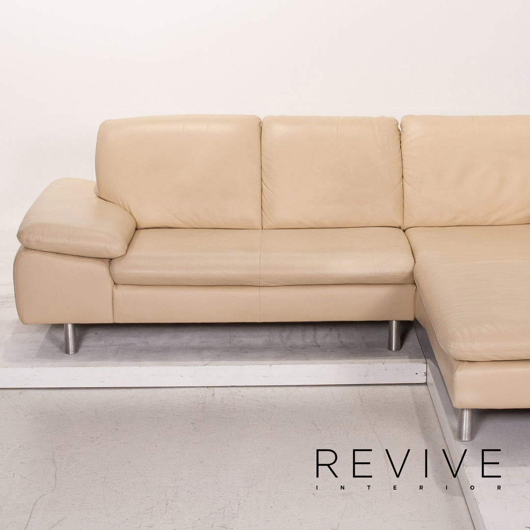 Willi Schillig Loop leather corner sofa cream function sofa couch #15331