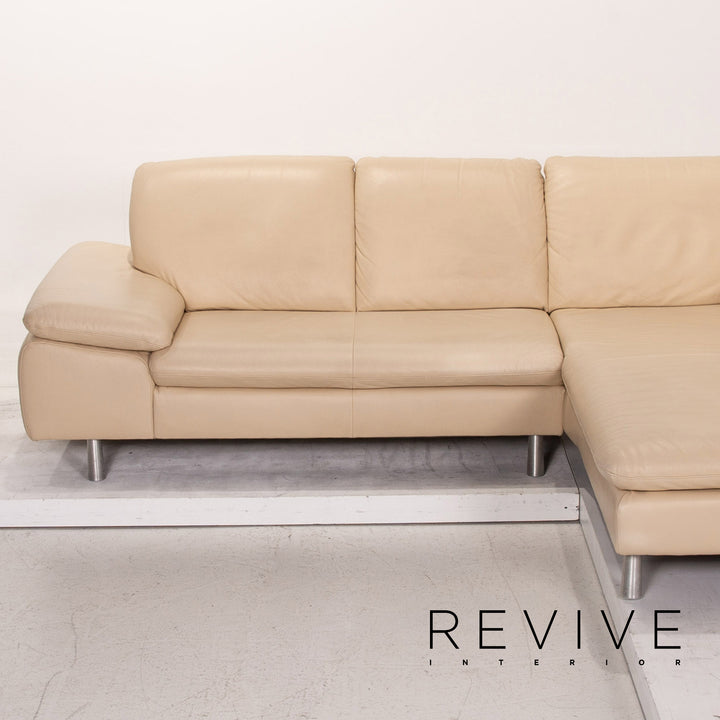 Willi Schillig Loop leather corner sofa cream function sofa couch #15331