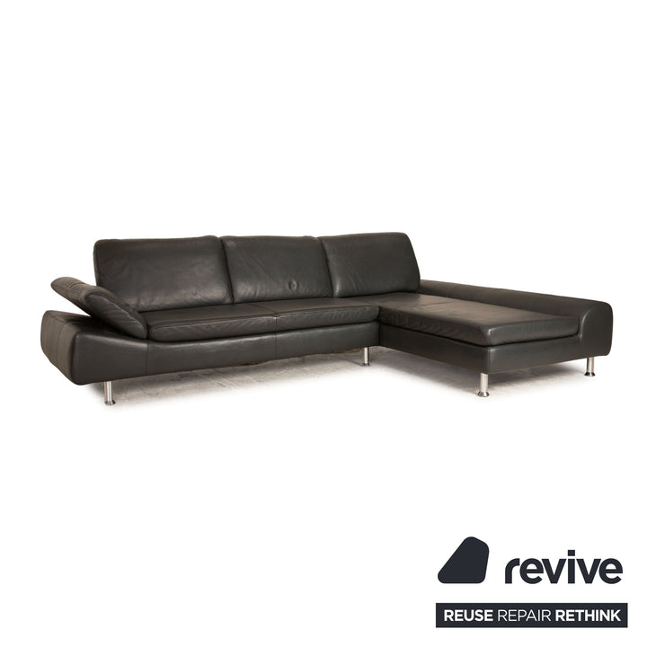 Willi Schillig Loop Leder Ecksofa Grau Sofa Couch Funktion Recamiere rechts