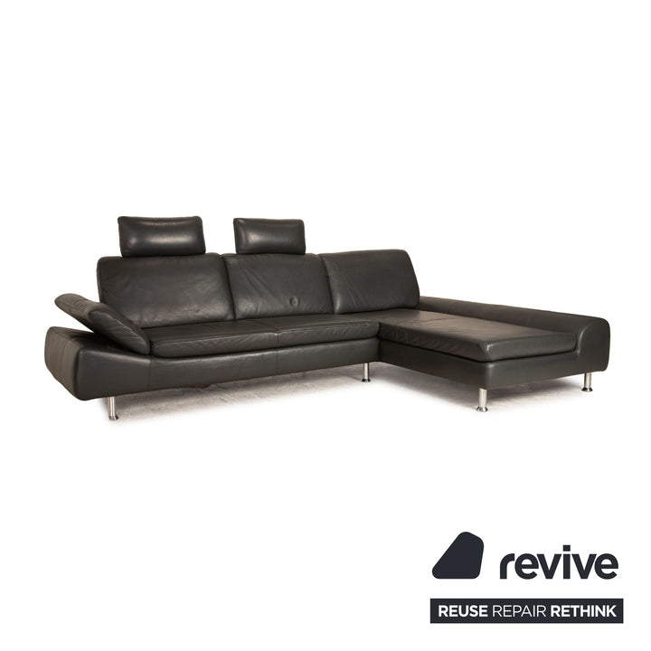 Willi Schillig Loop Leder Ecksofa Grau Sofa Couch Funktion Recamiere rechts