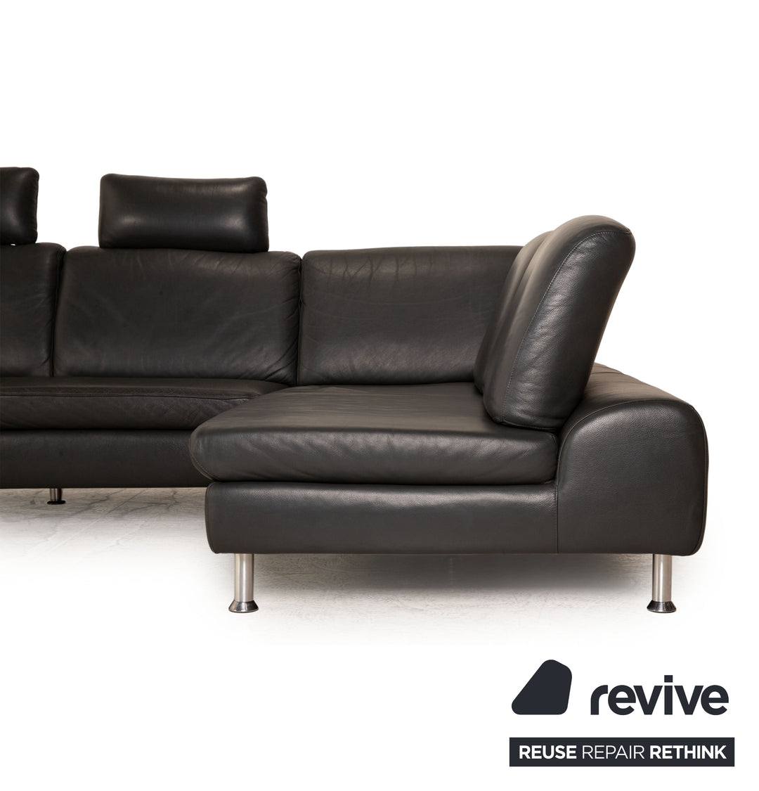 Willi Schillig Loop Leder Ecksofa Grau Sofa Couch Funktion Recamiere rechts