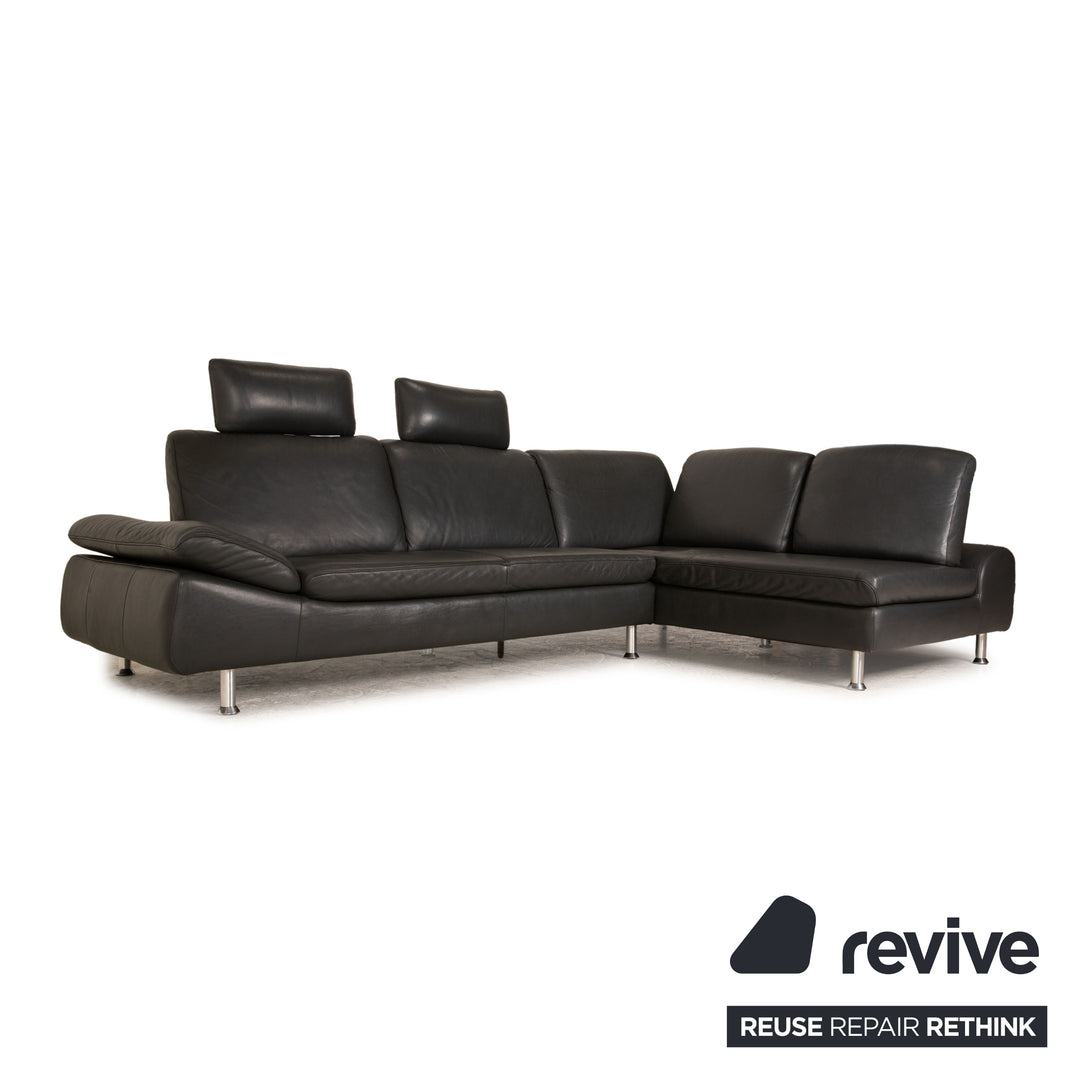 Willi Schillig Loop Leder Ecksofa Grau Sofa Couch Funktion Recamiere rechts