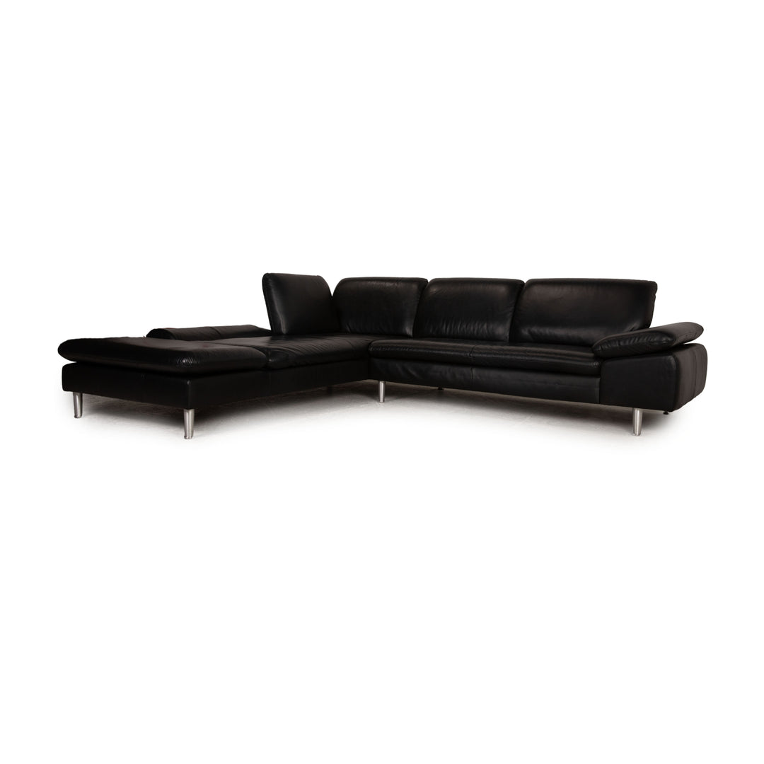 Willi Schillig Loop Canapé d'angle en cuir Noir Fonction Canapé Canapé
