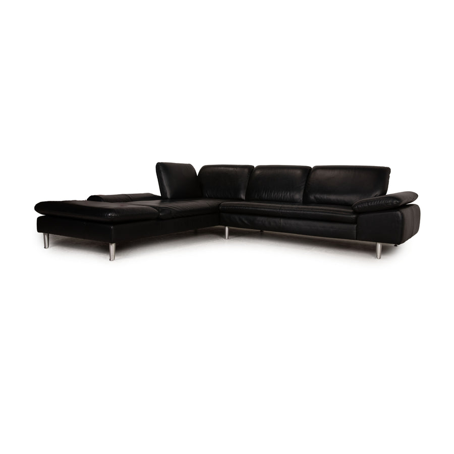 Willi Schillig Loop Canapé d'angle en cuir Noir Fonction Canapé Canapé