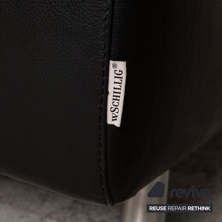 Willi Schillig loop leather corner sofa black sofa couch function recamier left