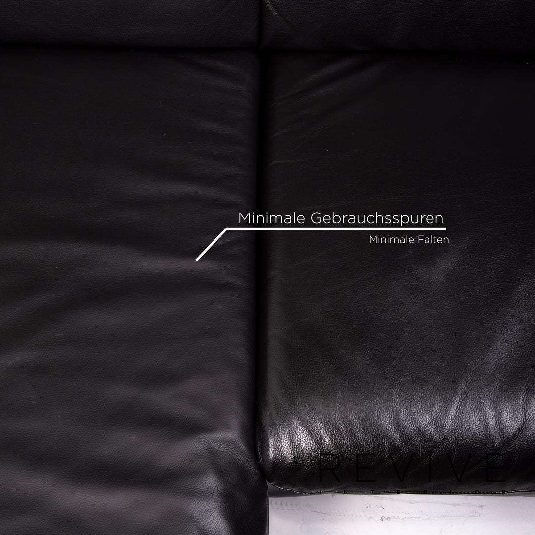 Willi Schillig Loop Leder Ecksofa Schwarz Sofa Funktion Couch #13583