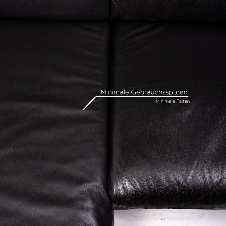 Willi Schillig Loop Leder Ecksofa Schwarz Sofa Funktion Couch #13583