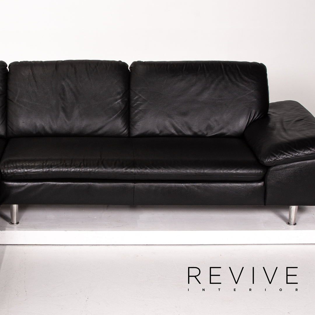 Willi Schillig Loop Leder Ecksofa Schwarz Sofa Funktion Couch #13583