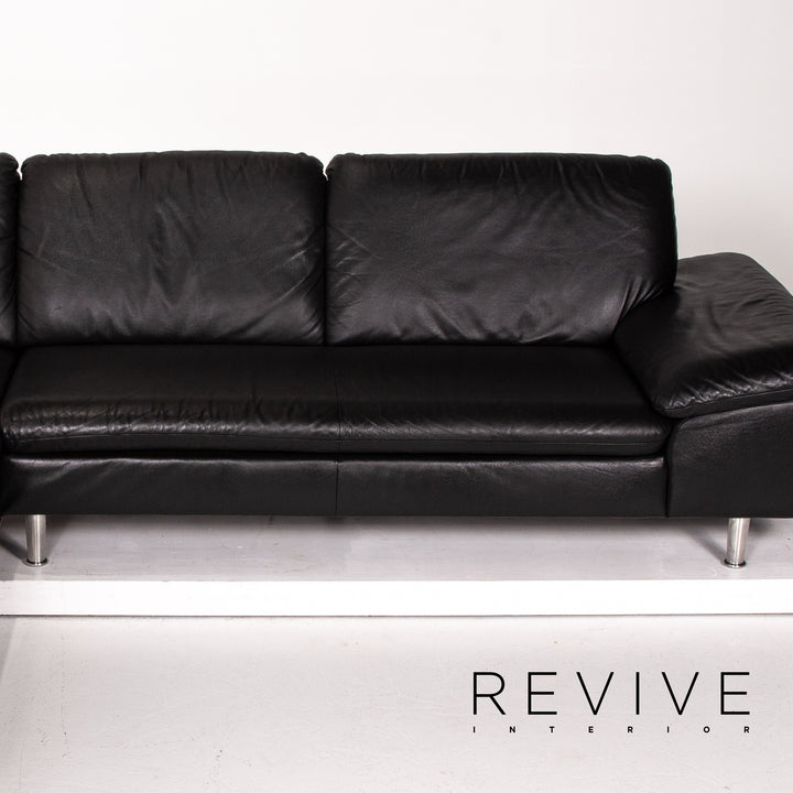 Willi Schillig Loop Leder Ecksofa Schwarz Sofa Funktion Couch #13583