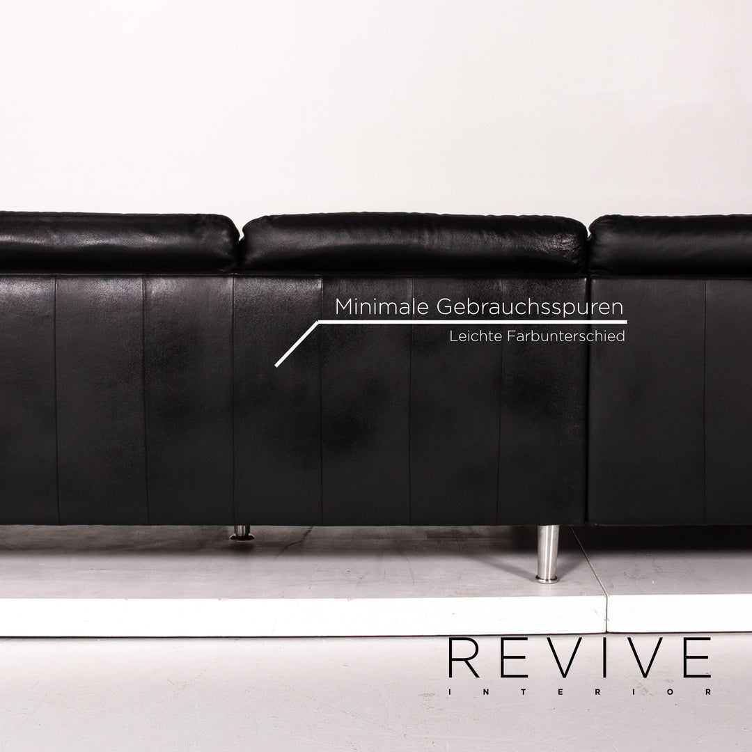Willi Schillig Loop Leder Ecksofa Schwarz Sofa Funktion Couch #13583
