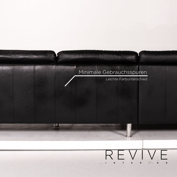 Willi Schillig Loop Leder Ecksofa Schwarz Sofa Funktion Couch #13583