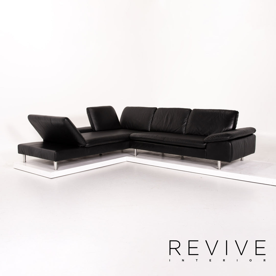 Willi Schillig Loop Leder Ecksofa Schwarz Sofa Funktion Couch #13583