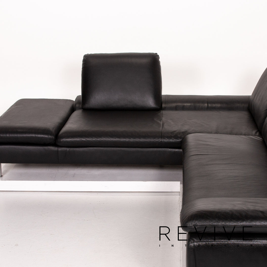Willi Schillig Loop Leder Ecksofa Schwarz Sofa Funktion Couch #13583