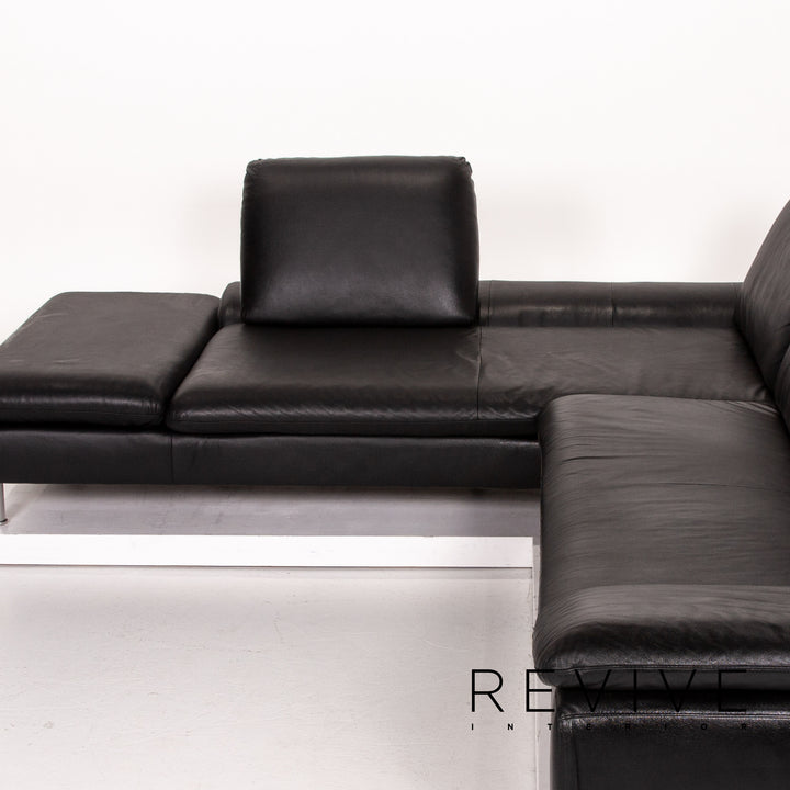 Willi Schillig Loop Leder Ecksofa Schwarz Sofa Funktion Couch #13583