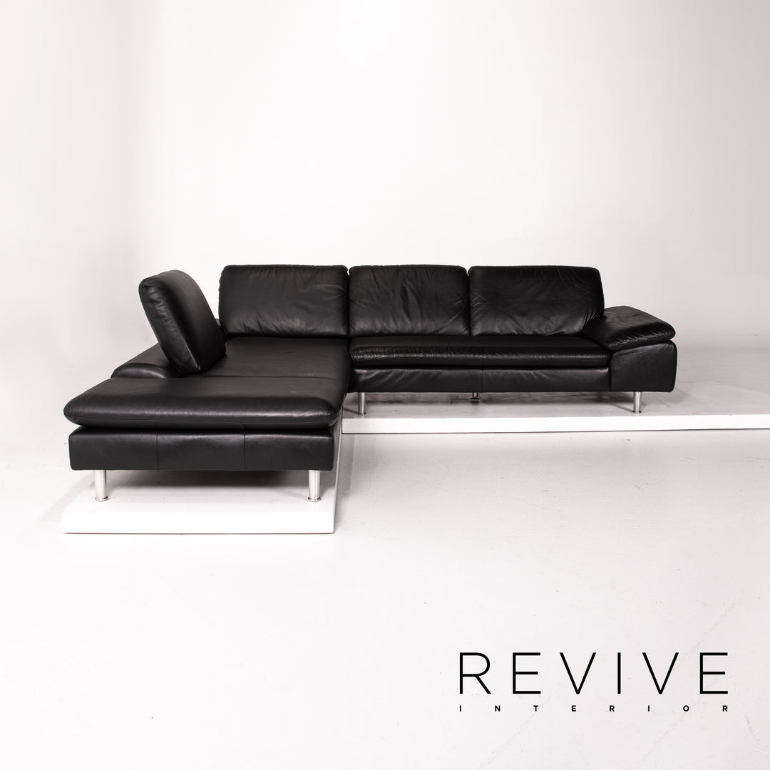 Willi Schillig Loop Leder Ecksofa Schwarz Sofa Funktion Couch #13583