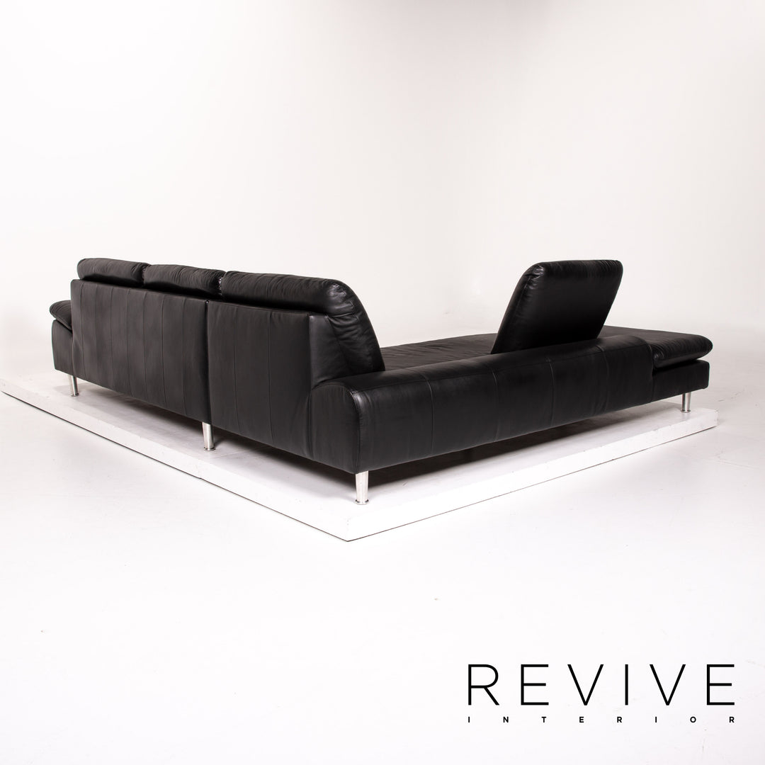 Willi Schillig Loop Leder Ecksofa Schwarz Sofa Funktion Couch #13583