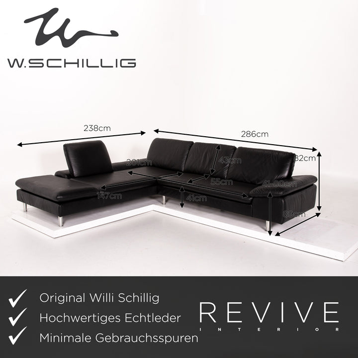 Willi Schillig Loop Leder Ecksofa Schwarz Sofa Funktion Couch #13583