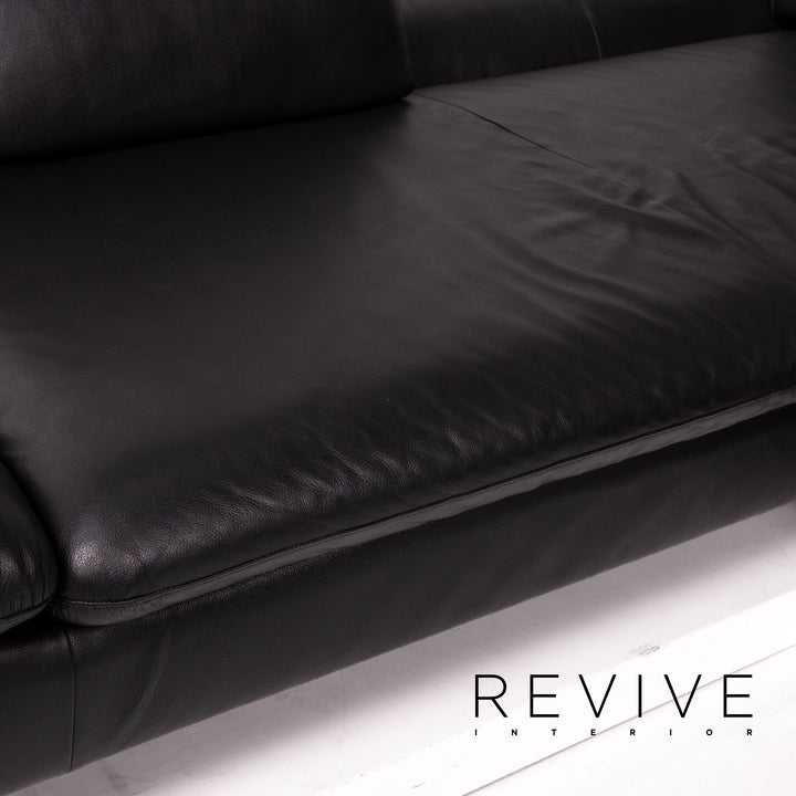 Willi Schillig Loop Leder Ecksofa Schwarz Sofa Funktion Couch #13583