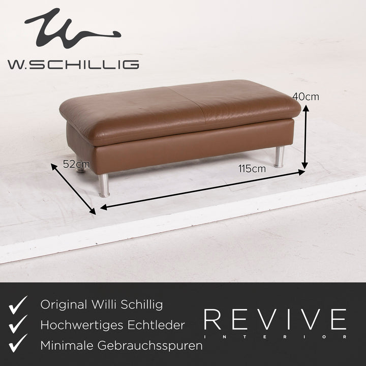 Willi Schillig Loop Leather Stool Brown #15340